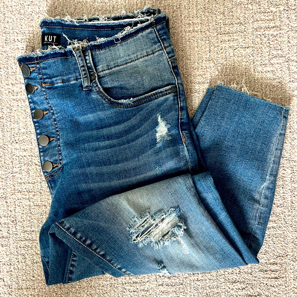 Kut Distressed Skinny Jeans (size 12)
